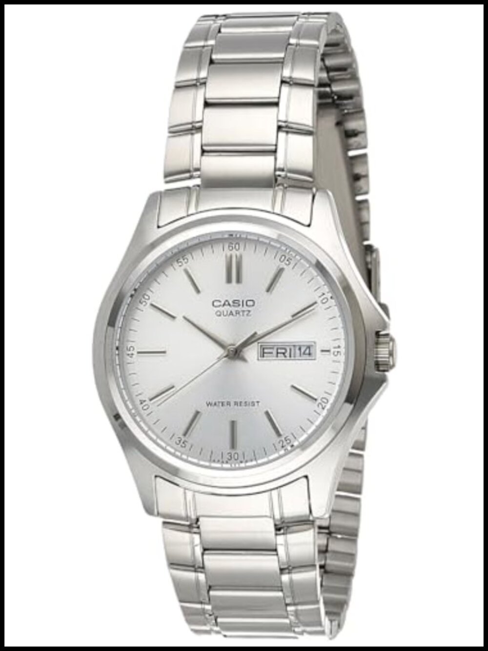 Men's Dress Watch Water Resistant Stainless Steel Day Date Analog